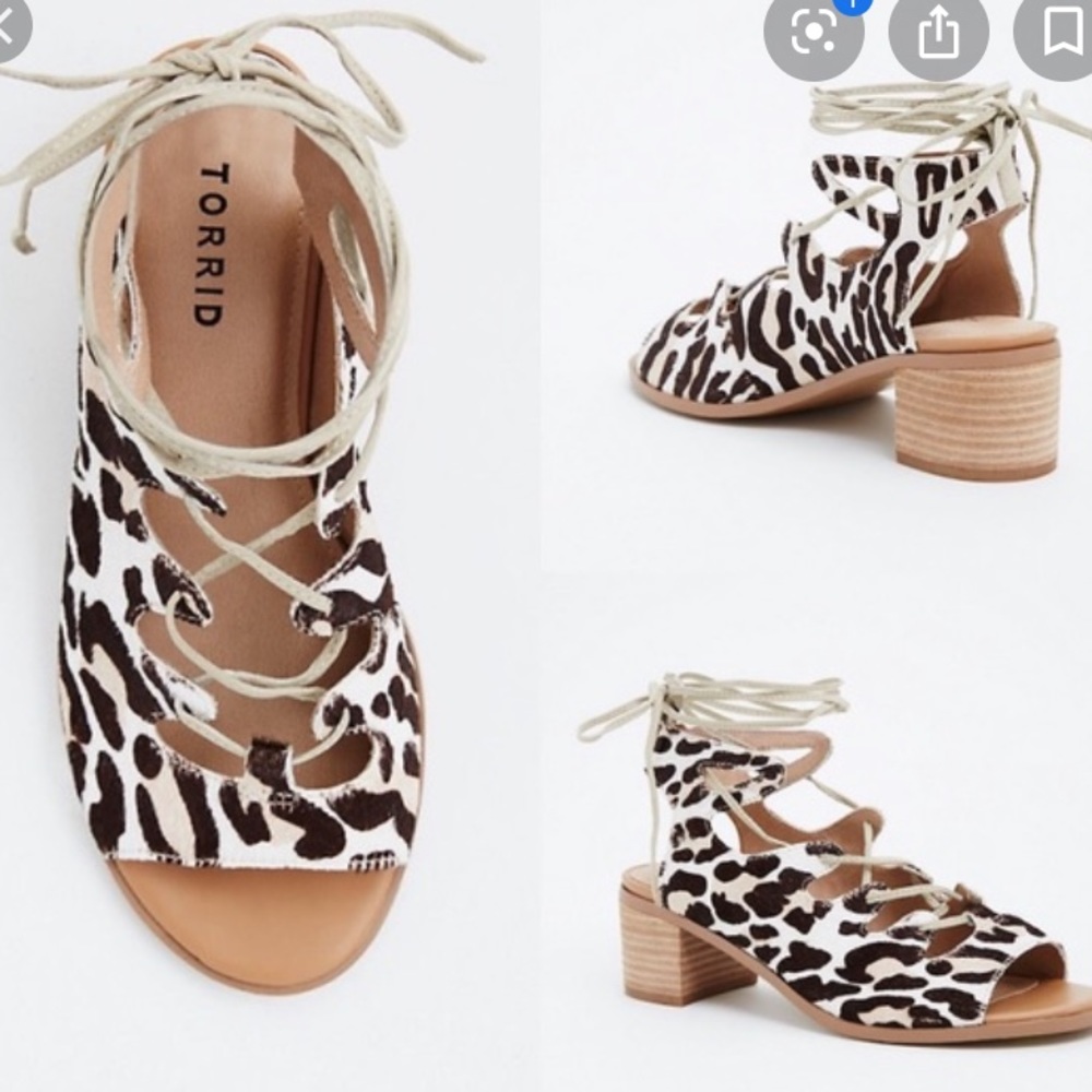 Torrid 12.5 Leopard Print Pony Hair Block Heel